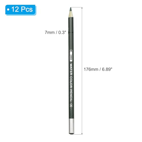 PATIKIL Watercolor Pencil, 12Pcs Water Soluble Pencils for Blending, Coloring, Sketch Drawing, Painting, Dark Green - color: Dark Green