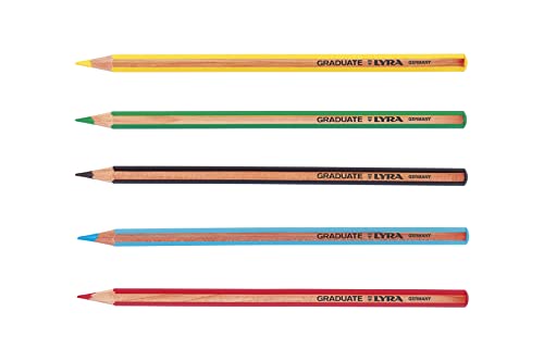 LYRA Graduate Colouring Pencils, 3.8mm Thick Lead, 24 Assorted Colours, Technical & Artistic Drawing, Tin Box, Ideal for Student Artists & Schools | Fine Art,hexagonal,coloured pencils,lead 3.8mm,assorted colours - size: 24 Count (Pack of 1)