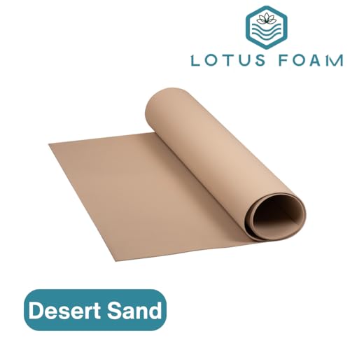LotusFoam EVA Foam Sheet 3mm – 44"x 85" Craft Foam for Cosplay, Costumes & DIY, High Density 130 kg/m3, Heat Shapeable, Paintable, 35 Colors (Desert Sand) - Desert Sand - color: Desert Sand