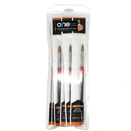 Size #6 Pointed Round Paint Brush Set of 16, Premium Taklon Synthetic Hair - size: Size #6 Pointed Round (16 PCS)