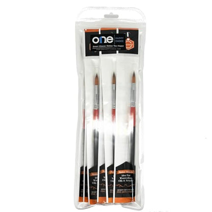 Size #6 Pointed Round Paint Brush Set of 16, Premium Taklon Synthetic Hair - size: Size #6 Pointed Round (16 PCS)