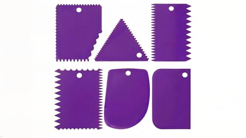 LRONG 6PCS Pottery Tools Plastic Clay Scraper Set Scraping Handle Carved Soft Clay Sculpture Knife Industrial Clay Scraper Sculpture Tool (Purple) - color: Purple