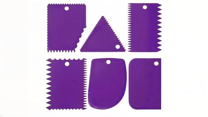 LRONG 6PCS Pottery Tools Plastic Clay Scraper Set Scraping Handle Carved Soft Clay Sculpture Knife Industrial Clay Scraper Sculpture Tool (Purple) - color: Purple
