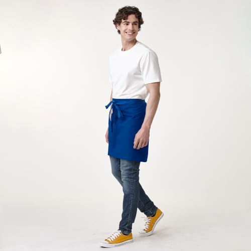 Waist Apron for Men Server Bistro Half 4251BY - color: Royal, size: 1 Pack