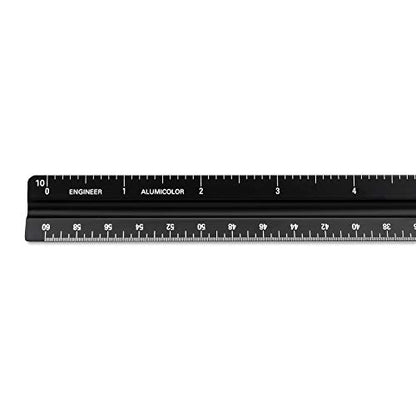Alumicolor Aluminum Architect Solid Drafting Scale, 12IN, Black - color: Black, size: 12 Inch, style: Architect