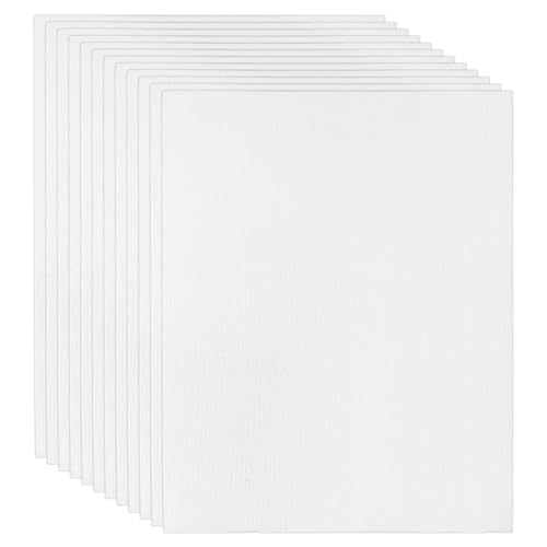 PATIKIL 6x8 Canvas Boards for Painting, 12 Pack 100% Cotton Square Triple Primed Stretched Blank Art Canvas Panel Bulk Thin for Acrylic, Oil, Tempera Paints, White - size: 6x8inch