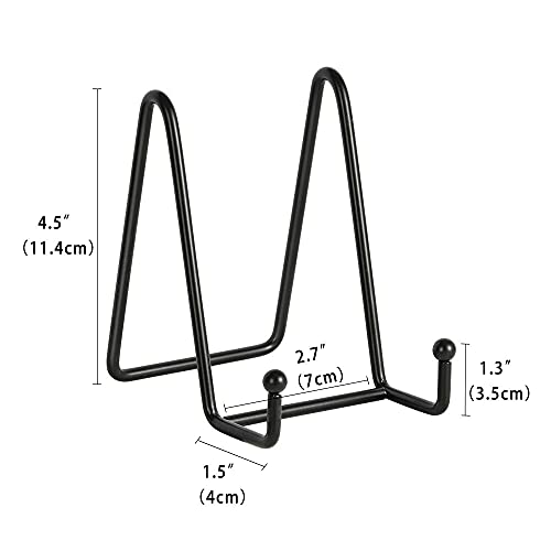 Plate Stands for Display - Iron Easel Stand Plate Holder Display Stand Picture Frame Stand for Pictures | Photo|Decorative Plate |Dish | Tabletop Art - 4.5 inch-Black(6 Pack) - size: 4.5“（6 pack）