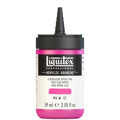 Liquitex Acrylic Gouache, 2-oz (59ml) Bottle, Fluorescent Pink - color: Fluorescent Pink