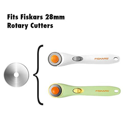 SOMOLUX 28mm Rotary Blades Compatible with Fiskars 28mm Rotary Cutter Perfect for Sewing Arts Crafts, Sharp, and Durable 10 Pack (Round hole) - color: 10pcs 28mm for Fiskars