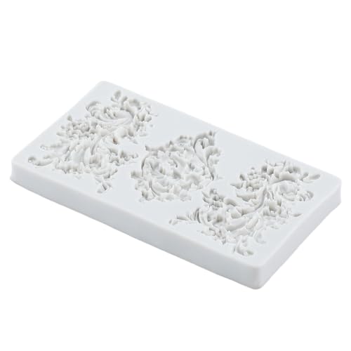 Baroque Scroll Relief Polymer Clay Molds Relief Lace Silicone Mold | Epoxy Resin Casting DIY Crafts Air Dry Polymer Crafts Supplies Clay Tools - color: Style F