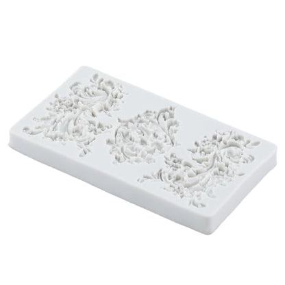 Baroque Scroll Relief Polymer Clay Molds Relief Lace Silicone Mold | Epoxy Resin Casting DIY Crafts Air Dry Polymer Crafts Supplies Clay Tools - color: Style F