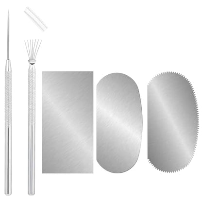 5pcs Clay Sculpting Tools Serrated Ceramic Rib for Pottery Ribs Serrated Rib for Pottery Steel Tools Ceramic Detail Ceramics Mud Tool Clay Needle Wire Texture Tool for Modeling Carving
