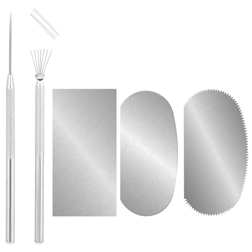 5pcs Clay Sculpting Tools Serrated Ceramic Rib for Pottery Ribs Serrated Rib for Pottery Steel Tools Ceramic Detail Ceramics Mud Tool Clay Needle Wire Texture Tool for Modeling Carving