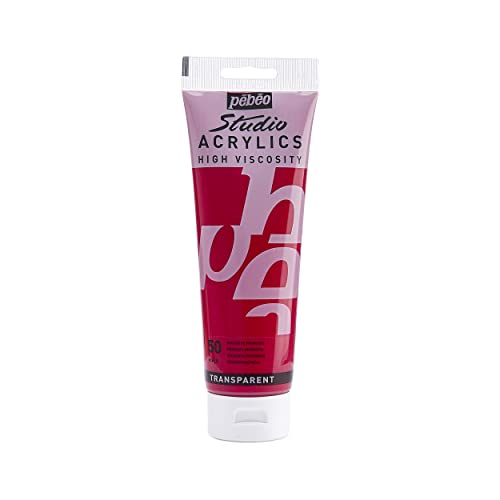 Pebeo Studio Acrylics High Viscosity, Fine Acrylic, 250 ml - Primary Magenta - color: Primary Magenta, size: 8.45 Fl Oz (Pack of 1)