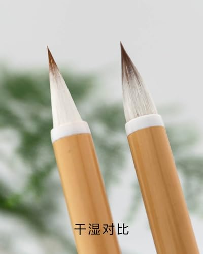 Professional Chinese calligraphy brush, Weasel tail hair Wolf Hair Lang Hao Sumi-e Brush for Zhi Yong's Thousand Character Classic, liquid Ink Brush for Running script Kanji Art, Zhi Yong Qian Wen 1pc - color: 0503. Zhi Yong Qian Wen 1pc