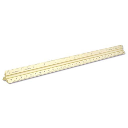Alumicolor 3650-2 Aluminum Combination Solid Drafting Scale, 12IN, Gold - color: Gold, size: 12 Inch, style: Combination