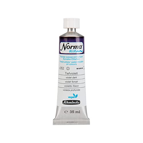 Schmincke - NORMA® Blue, 21352009, finest water-based artists' oil colors, highly pigmented, lightfast, vegan, violet dark, 35 ml - color: 352 violet dark