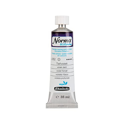 Schmincke - NORMA® Blue, 21352009, finest water-based artists' oil colors, highly pigmented, lightfast, vegan, violet dark, 35 ml - color: 352 violet dark
