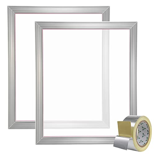 VEVOR Screen Printing Kit, 2 Pieces Aluminum Silk Screen Printing Frames, 20x24inch Silk Screen Printing Frame with 160 Count Mesh, High Tension Nylon Mesh and Sealing Tape for T-Shirts DIY Printing - size: 20x24inch