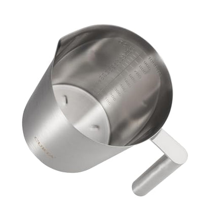 18/8 Stainless Steel Measuring Cup with Round Handle and Pour Spout, Commercial Kitchen Food Prep Pitcher for Restaurant, Bakery, Cooking and Ingredient Measuring, 32 OZ (4 Cup, 1000 ML) - color: Round Handle, size: 32 OZ (4 Cup, 1000 ML)