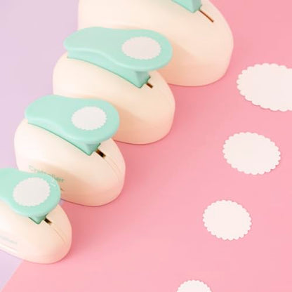 Craftelier - Scalloped Circle Punch 3" (7.62 cm) Diameter | Hole puncher, scrapbooking and crafts projects, lever punch, for paper and cardstock, size 5.9 x 3.74 x 4.13 in - size: Pack of 1: 3" Diameter