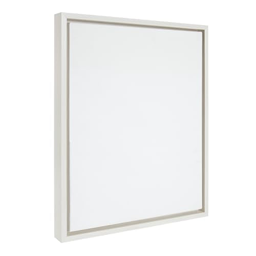 Kate and Laurel Sylvie Blank Framed Canvas Wall Art, 16x20 White, Vintage Modern Empty Canvas for Paint-Your-Own Art, Ready to Paint Premium Canvas Already Framed - color: Sylvie White