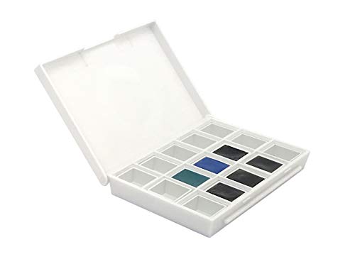 Daniel Smith Hand Poured Watercolor, Half Pans, Earth Set with 6 Watercolor Half Pans, 9 Empty Half Pans, 1 Plastic Travel Case (Total 16 Pieces) 285650002 - style: Earth Set of 6 Colors with 9 Plastic Cases