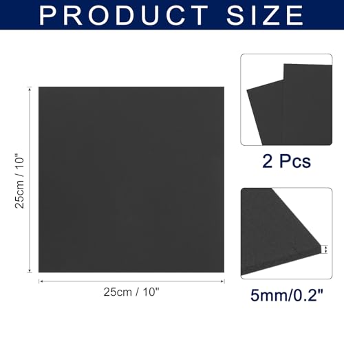 MECCANIXITY Foam Sheets Crafts 10x10 Inch 5mm EVA Craft Foam Paper Foam Sheets for Crafts Projects DIY Cosplay Modeling, Black, 2 Sheets - color: Black, size: 5mm