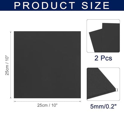 MECCANIXITY Foam Sheets Crafts 10x10 Inch 5mm EVA Craft Foam Paper Foam Sheets for Crafts Projects DIY Cosplay Modeling, Black, 2 Sheets - color: Black, size: 5mm