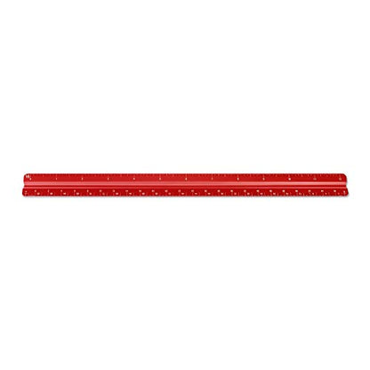 Alumicolor Aluminum Combination Solid Drafting Scale, 12IN, Red - color: Red, size: 12 Inch, style: Combination