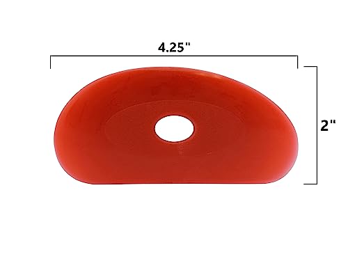 Creative Hobbies Pack of 6 Red Soft Silicone Pottery Ribs (Shapes 0-5) | Ultimate Ceramic Sculpting Tools Set for Smooth Finishing and Removing Finger Marks - color: All 6