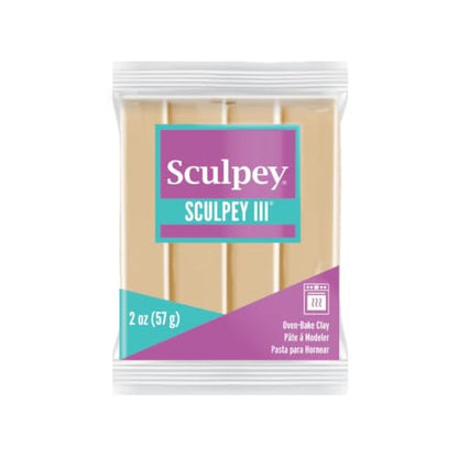 Sculpey Oven-Bake Clay, 2 oz. Bars, Sculpey III Tan, 30 Bars | Polymer Clay, Perfect for Jewelry, Home Decor, and General Crafting - size: 2 oz. Tan (30-Pack)