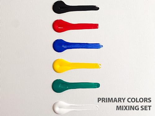 milo Acrylic Paint Set, 6 Primary Colors, 4 oz Bottles, Semi-Gloss | Safe, Non-Toxic, Made in the USA, Arts & Crafts Paints for Artists, Student & Hobby Painters, Paint Pack, Classroom, Bulk - style: Primary Set 6 x 4 oz