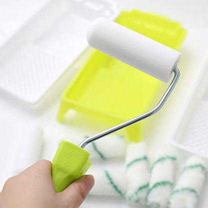 KUPOO 4" Foam Paint Roller Kit Mini Roller with Frame,Tray & Refills | High-density 4"foam roller set with frame,tray & covers.For walls,cabinets,doors,furniture. - size: 4 inch Foam Roller Set