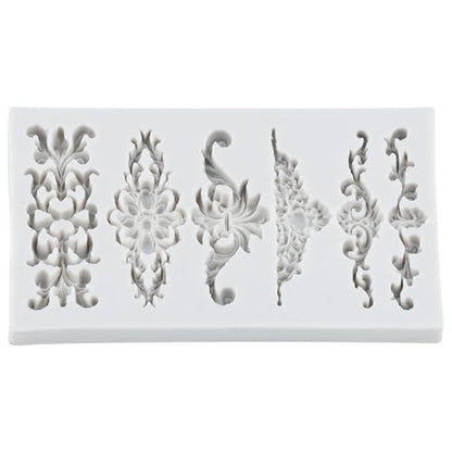 Baroque Silicone Mold Baroque Scroll Relief Polymer Clay Molds | Baroque Curlicues Scroll Lace Mold DIY Craft Epoxy Resin Casting Air Dry Polymer Clay Jewelry Making Crafts Tools - color: Style A