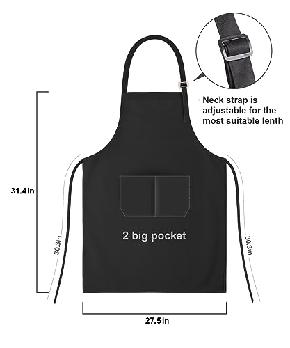 Funny Aprons for Women with Pockets for Baking Cooking,Cute Birthday Christmas Gifts for Mom Wife Friends Sister - color: Black
