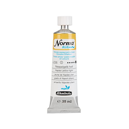 Schmincke - NORMA® Blue, 21226009, finest water-based artists' oil colors, highly pigmented, lightfast, vegan, Naples yellow light, 35 ml - color: 226 Naples yellow light