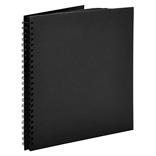 Paper Junkie Scrapbook 12x12 Album - 12 x 12 In, Black Hardcover, 40 Sheets (80 Pages) - Spiral Bound Black Scrapbook for Crafts
