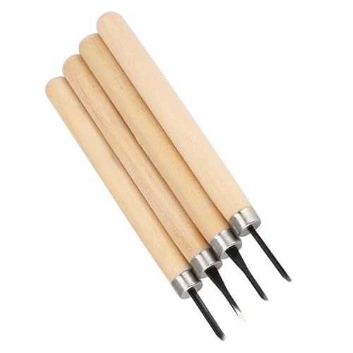 4Pcs Wood Carving Knife, Carving Chisels Manual Sharpener Carving Tools Set for Woodworking Wood Engraving Rubber Stamp Pattern Carving Craft Projects(#2) - color: #2