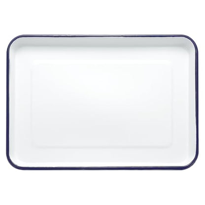 HARFINGTON Butcher Tray Palette 13.4" x 9.4" (34cm x 24cm) Metal Triple Enamel Coated Rectangular Tray Holder Artist Painter Painting Tool for Art Paint Acrylic Watercolor Mixing - size: 13.4" x 9.4"