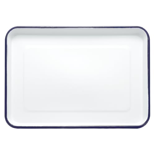 HARFINGTON Butcher Tray Palette 13.4" x 9.4" (34cm x 24cm) Metal Triple Enamel Coated Rectangular Tray Holder Artist Painter Painting Tool for Art Paint Acrylic Watercolor Mixing - size: 13.4" x 9.4"