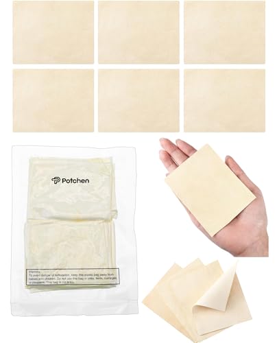 Potchen 20 Pieces Pre Cut Chamois Pottery Clay Ceramic Tool | Shammy Leather for Trimming Pot Rims, Polishing Ceramic Surfaces, Pottery Wheel Work, Soft Absorbent Tool - size: 3 x 3.7 Inch