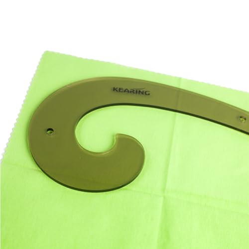 KEARING 9"(23CM) Classic Acrylic French Curve Ruler Vary Form Curve Clear Hip Measuring Curve Ruler for Sewing Fashion Pattern Making Dressing Making, Design Supplies - style: PM6012(9")