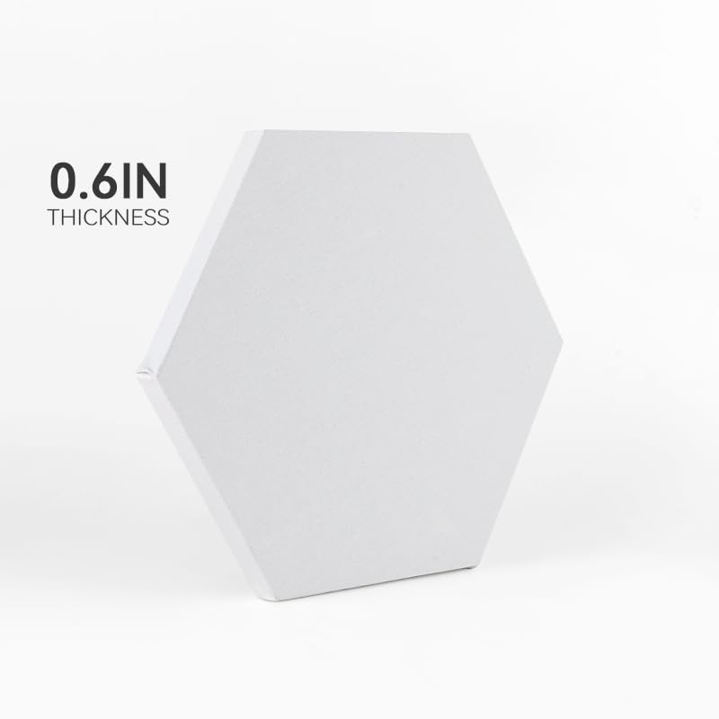 TRANSON 3 Sizes Hexagon Shaped Stretched Canvas Primed Ready for Painting - size: Hexagon 3PCS
