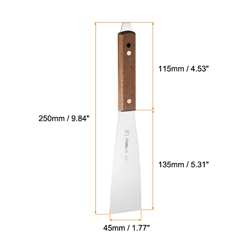 HARFINGTON 2pcs Painting Knives 45mm Width Shovel Mixing Palette Scraper with Wood Handle for Oil Paint Craft Spreading(1#) - size: 45mm
