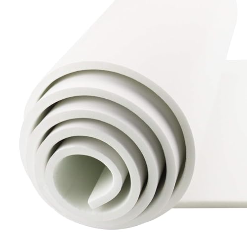 DGSL Foam Insulation Neoprene Sheets with Adhesive, 12''W x 118''L x 1/2''T | Weatherproof Soundproof Padding for Automotive, Multi-Function Soundproof Large Closed Cell Neoprene Rubber Roll, White - color: White, size: 12 in x 118 in x 1/2 Inch