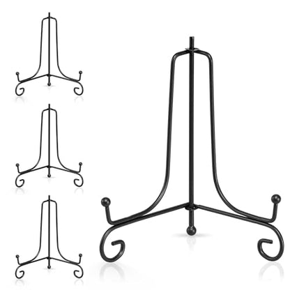 Artliving Plate Stands for Display, 6 Inch Black Iron Easel Plate Display Photo Holder Stand, Displays Picture Frames, Decorative Plates, Tablets and Art (4 pack) - size: 6 inch (4 pack)