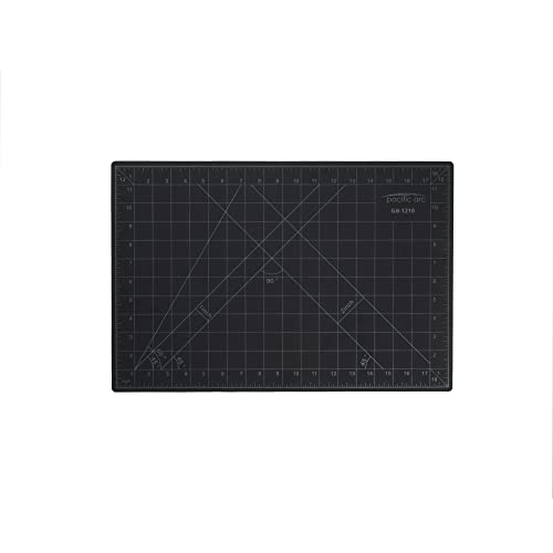 Pacific Arc Double Sided Self Healing Cutting Mat - Thick and Durable Vinyl Rotary Cutting Mat for Sewing & Scrapbook Paper Cutting Mat (12"x18") - size: 12"X18"