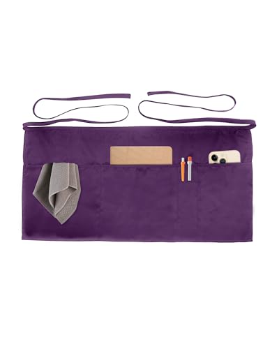 Xeoxarel Aprons with 4 Pockets (Available in 3 Pack / 7 Pack) 23.5'' X 11.5'' - color: 1 Pack Server Apron-purple