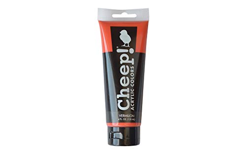 Cheep! Acrylic Paints, 4 oz. Tube - Vermillion, Perfect for Artists - Quality Acrylic Paint Heavy Body Paint Artist and Student - color: Vermillion